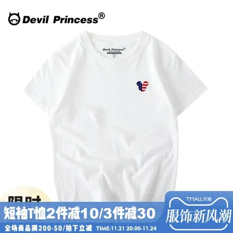 2025新款t恤女卡通韩版简约短袖女cec网红潮牌学生BF风姐妹闺蜜装商品大图