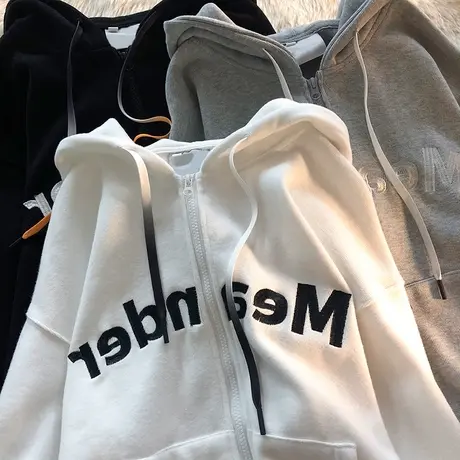 潮牌卫衣oversize宽松连帽bf风早秋2021大码美式复古炸街外套女潮商品大图