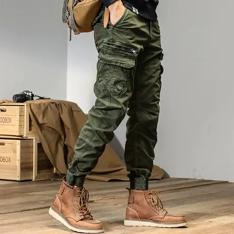 工装裤男士休闲裤冬季宽松运动裤束脚哈伦2022冬季工装裤休闲长裤商品大图