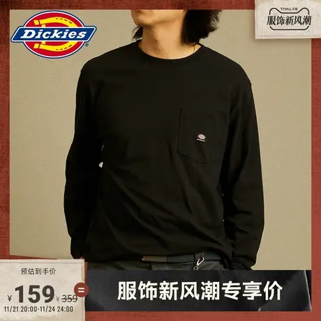 Dickies 春夏工装圆领logo口袋长袖T恤男女情侣宽松内搭图片