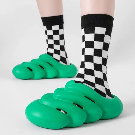 洞洞鞋女夏季潮流时尚情侣外穿踩屎感厚底防滑沙滩鞋包头凉拖鞋男商品大图