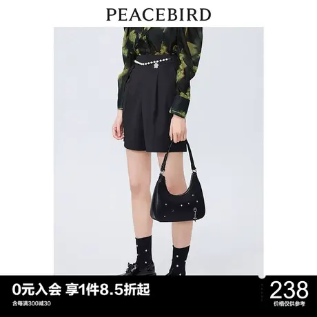 太平鸟年夏季新款装饰感斯文短裤A1GCC3201图片