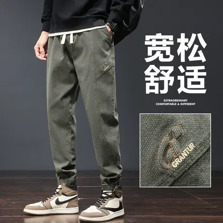 秋冬季法式防撕裂工装裤男士2023年新款休闲裤男裤子冬裤男款冬天商品大图