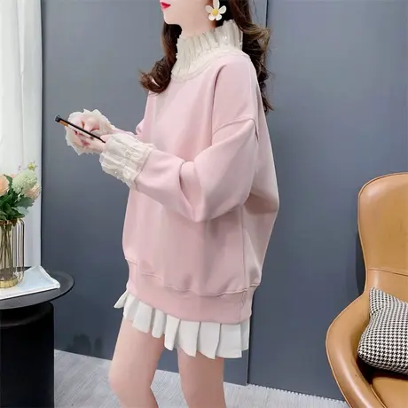 重工钉珠高级感甜美卫衣女春季2024年新款洋气减龄长袖超好看上衣图片