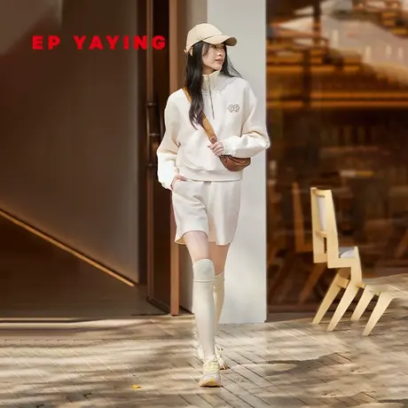 EP YAYING雅莹女装 宽松字母提花卫衣套装 2024春装新款5206A图片
