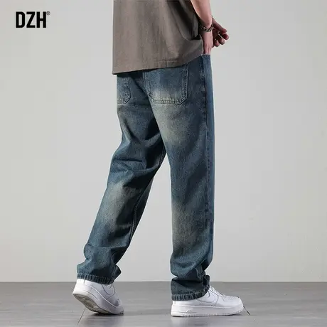 男士高街直筒牛仔裤男大码宽松2024新款春季休闲长裤美式复古裤子商品大图