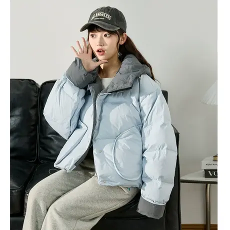 唐狮新款羽绒服女冬季立领短款小个子面包服甜美百搭保暖外套2.5图片