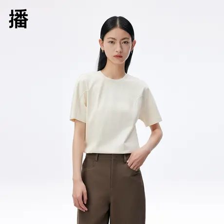 【昕怡粉丝专享】播圆领T恤DDQ3YD5017简约方程商品大图