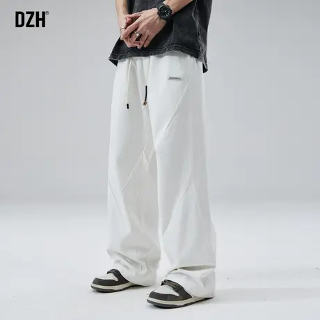 男士白色裤子春秋季男百搭潮流帅气2024新款休闲裤男款宽松直筒裤商品大图