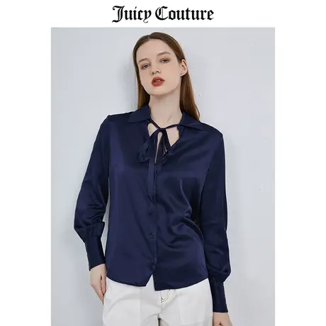 Juicy Couture橘滋衬衫女春季新款桑蚕丝上衣设计感百搭法式衬衣商品大图