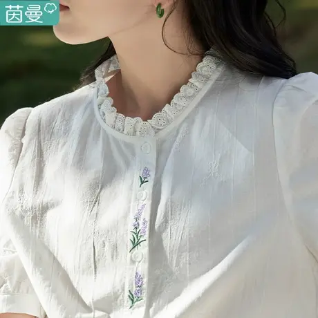 茵曼旗舰店官方衬衫女2024新款春夏季泡泡袖衬衣寸衫女设计感小众图片