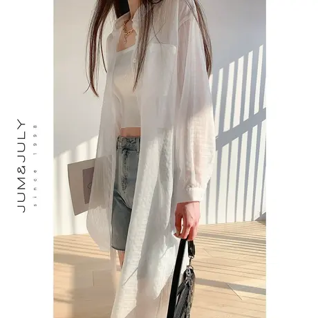 专享防晒衬衫女新款2023年夏季薄款衬衣设计感别致法式气质上衣女图片