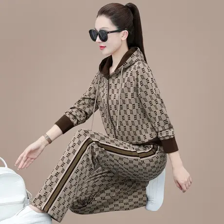 休闲时尚套装女春秋2023年新款洋气中老年妈妈舒适减龄运动两件套商品大图