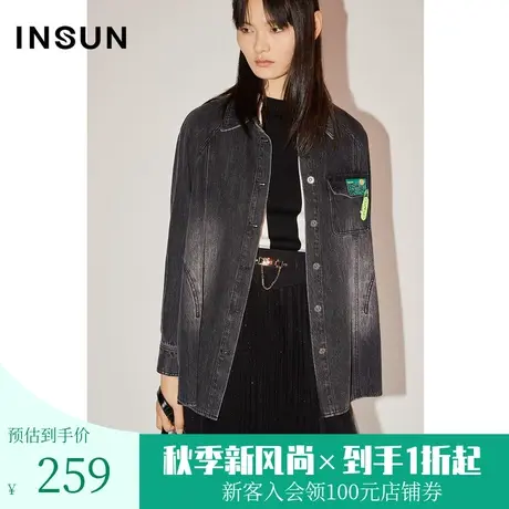 恩裳COVER初秋新款纯棉舒适时尚休闲百搭水洗牛仔衬衫外套短商品大图