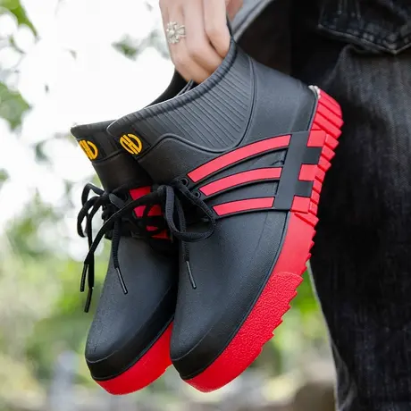 短筒雨靴男时尚款百搭可外穿钓鱼水鞋防水防滑雨鞋低帮耐磨的胶鞋商品大图