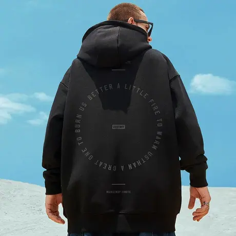 加肥加大码男装秋冬季2023嘻哈潮牌卫衣男士加绒加厚宽松套头胖子图片