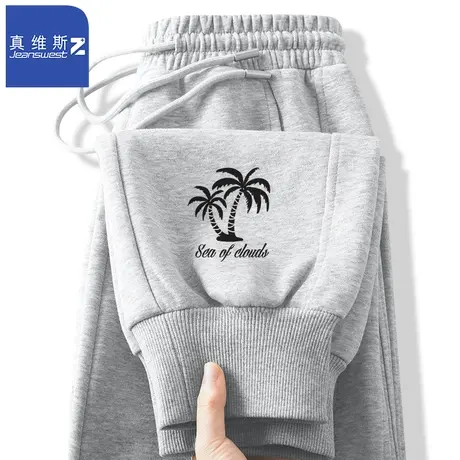 真维斯Z+运动卫裤男生2024春秋季新款潮流束脚裤子跑步宽松长裤H商品大图