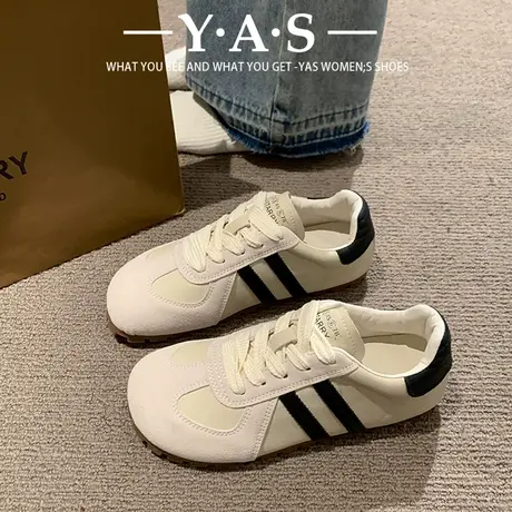 阿甘鞋女2024春季新款显脚小平底休闲运动板鞋爆款百搭德训小白鞋商品大图