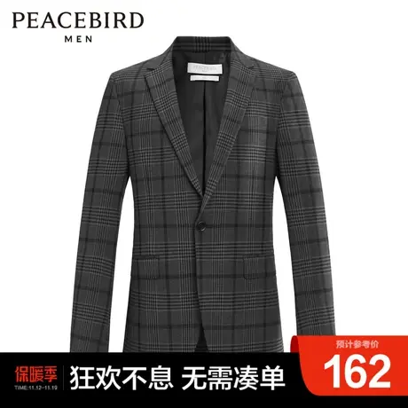 太平鸟男装 灰色商务休闲西服外套西装图片