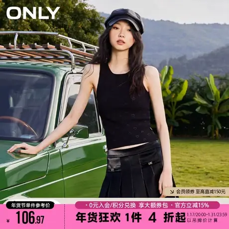 ONLY2022冬季新款时尚百搭背心圆领修身无袖针织衫女|123124019商品大图