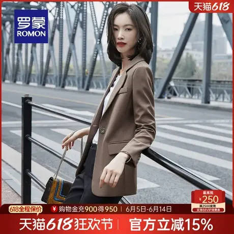 罗蒙女士商务单西外套2025春季新款时尚休闲百搭西装宽松气质西服商品大图