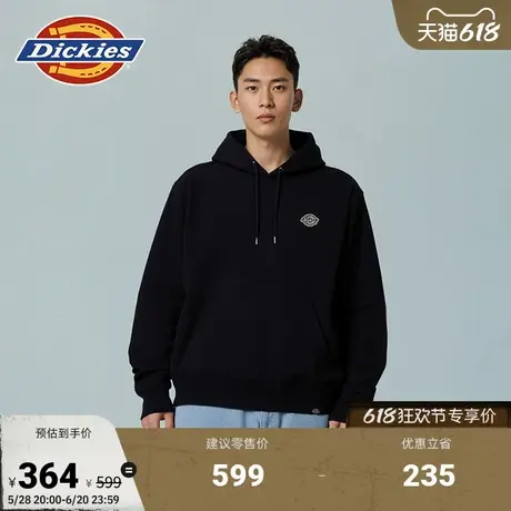 Dickies25春夏新款 帽子大LOGO刺绣设计毛圈内里连帽卫衣男女情侣图片