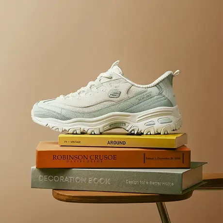 闪穿鞋Skechers斯凯奇奶茶熊|女2025夏新款熊猫鞋厚底增高老爹鞋图片