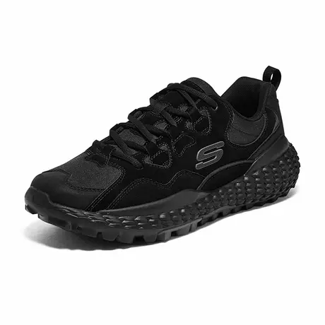 Skechers斯凯奇新款男鞋时尚拼接运动鞋舒适百搭黑色休闲鞋子商品大图
