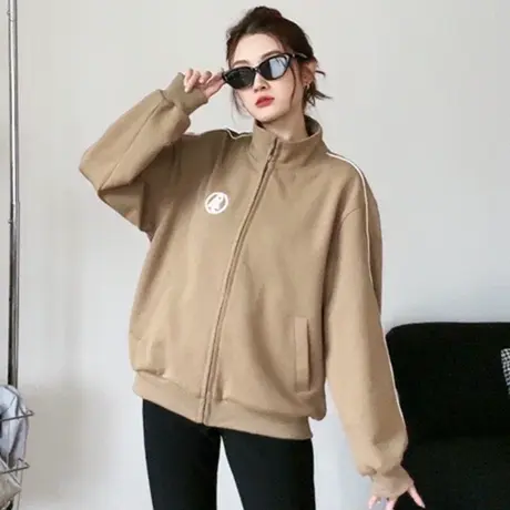 潮牌休闲气质百搭2023新款chic早秋薄款运动外套女小个子慵懒风商品大图