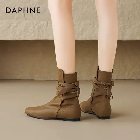 达芙妮堆堆短靴子女2025新款美拉德西部牛仔靴夏季新疆旅游瘦瘦靴商品大图