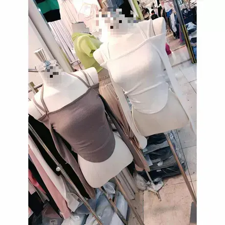 Onoev23秋套头修身纯色挂脖系带露肩针织衫上衣女图片