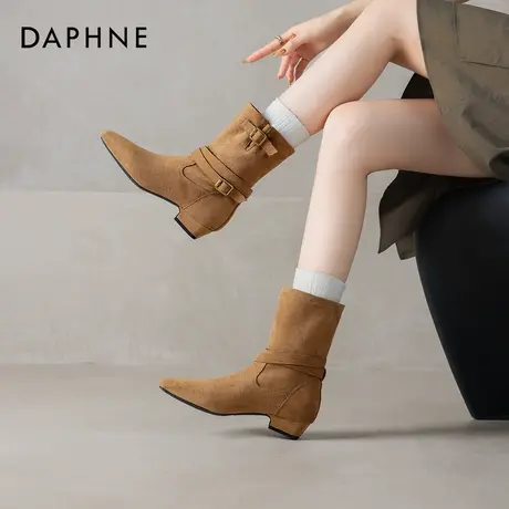 达芙妮美拉德堆堆靴女秋冬2025新款西部牛仔短靴马丁靴子女瘦瘦靴商品大图