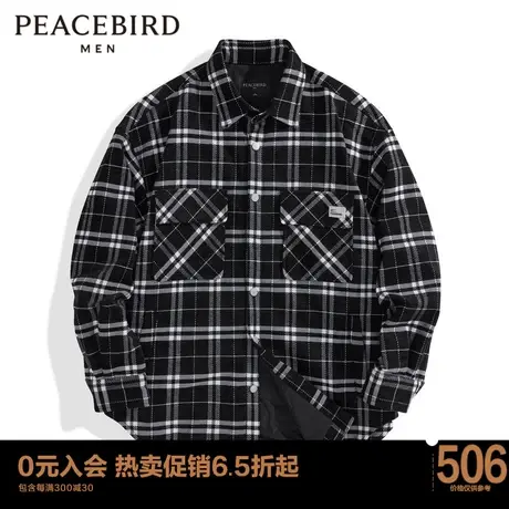 太平鸟男装 外穿式衬衫男士时尚格纹衬衫B2CHC4323图片