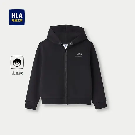 HLA/海澜之家panda wowo熊猫针织开衫25秋新连帽绣花外套男女童装商品大图
