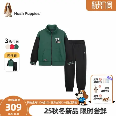 暇步士童装男童套装25秋新品大童学院风休闲外套儿童宽松运动长裤商品大图