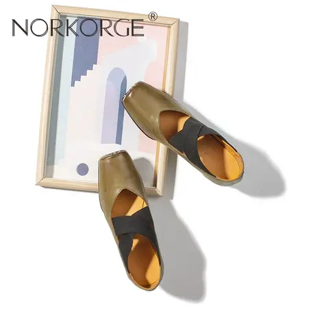 复古橄榄绿时装单鞋商品大图