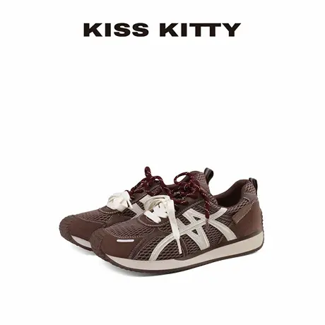 KISSKITTY德训鞋女2025新款透气复古经典不累脚棕色运动休闲鞋子商品大图