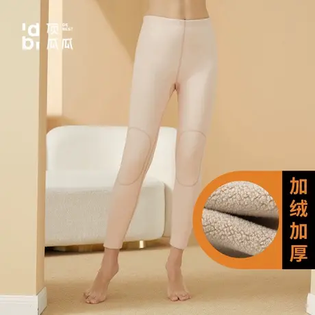 顶瓜瓜女士保暖加绒单裤加厚棉裤柔软羊绒秋裤护膝顶呱呱内穿绒裤商品大图