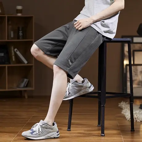 唐狮夏季休闲男裤灰色运动裤韩版潮流宽松百搭休闲短裤少年感穿搭商品大图