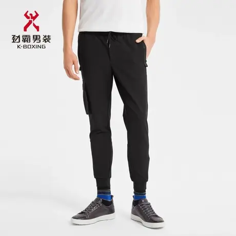 劲霸男装男士工装裤秋季哈伦束脚裤黑色修身运动裤子男|VMKD3313图片