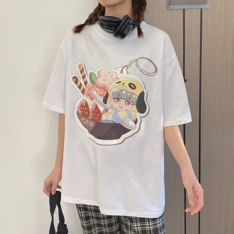 美式复古chic港味短袖t恤女夏季纯棉宽松韩版bf慵懒风上衣服ins潮图片