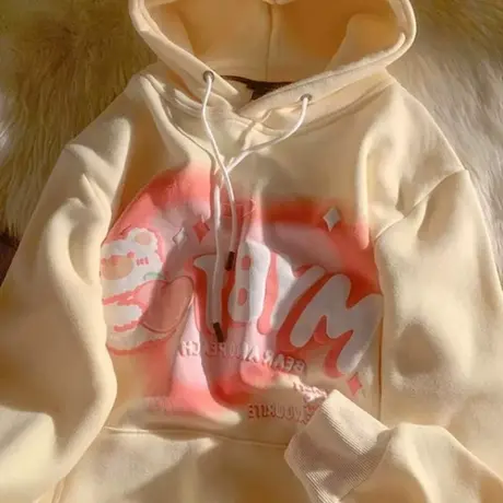 连帽卫衣女2022春秋薄款小个子宽松韩版ins超火上衣bf慵懒风外套商品大图