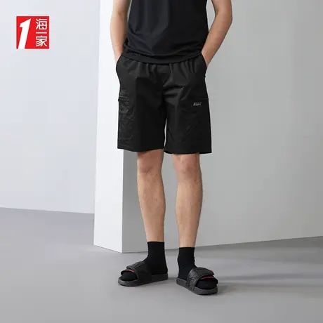 海一家口袋工装裤夏季时尚字母印花男士休闲中裤商品大图