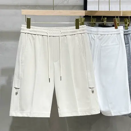 日系工装短裤男夏季美式松紧高街潮牌刺绣宽松休闲5五分裤子中裤商品大图