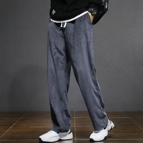 清仓捡漏外贸原单尾货处理潮牌男装休闲运动裤直筒宽松灯芯绒卫裤商品大图