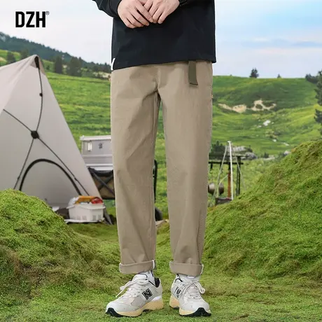 男士浅卡色直筒休闲裤男春秋款日系工装裤子宽松潮牌男裤2025新款商品大图