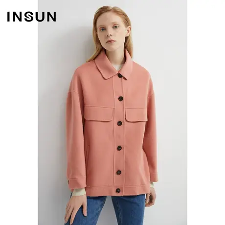 INSUN恩裳春季羊毛毛呢外套小个子大衣图片