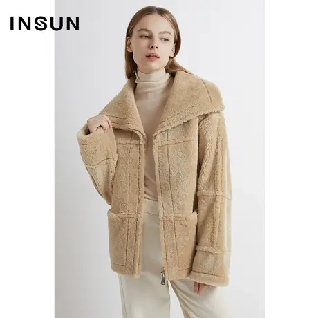INSUN恩裳线上专选冬季三防皮毛一体皮草外套商品大图
