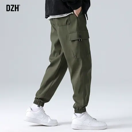 男士军绿色工装裤男潮牌裤子2024年春季男裤休闲裤运动宽松束脚裤图片