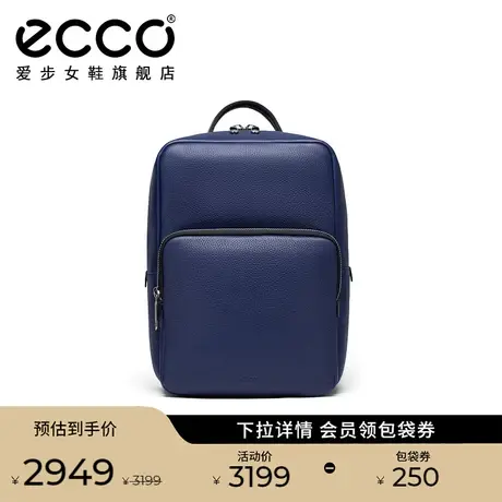 ECCO爱步背包 2024新款牛皮手提包电脑包通勤 方形双肩包9107895商品大图